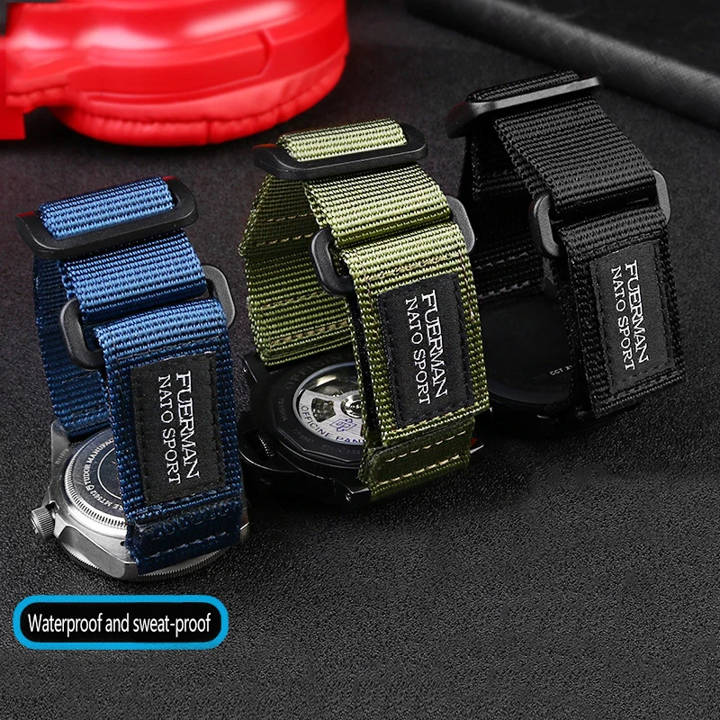 

Black Watch Strap Applicable to Bell&Ross Panerai Hamilton High Quality Nylon Canvas Watchband Men Army Green 20MM 22MM