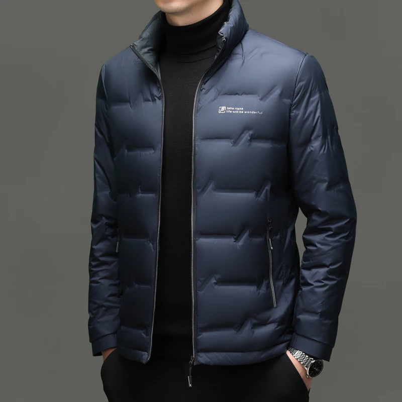 Jaket Musim Dingin 2026 Merek Mewah Ringan Mantel Pria 90% Lapisan Bulu Bebek Putih Jaket Olahraga Santai Luar Ruangan Pria