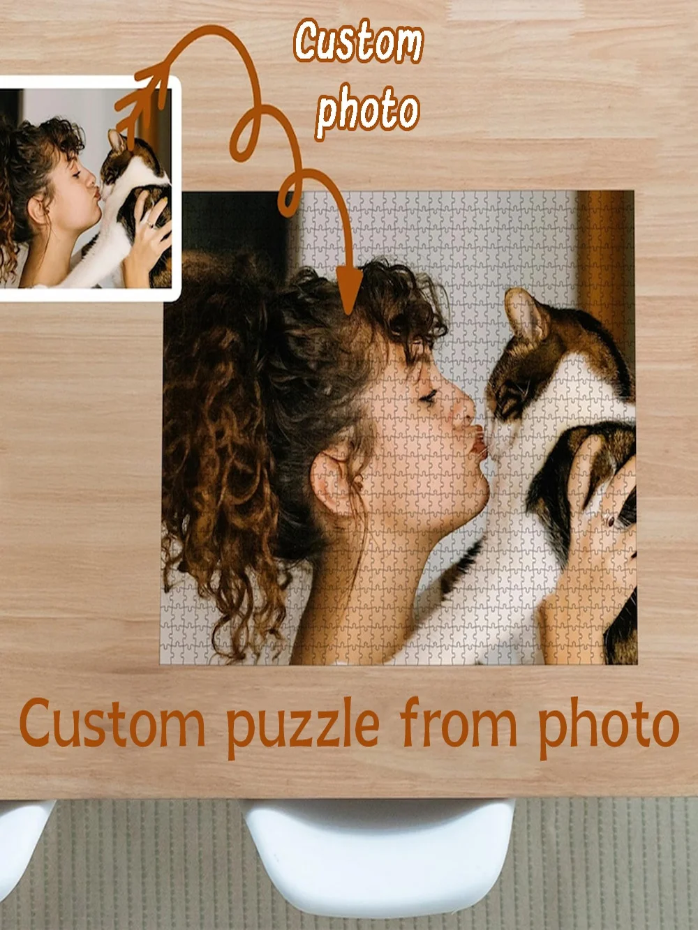 Personalized Picture Wooden Puzzle 35/300/500/1000pcs Custom Photo for Home Game view 5