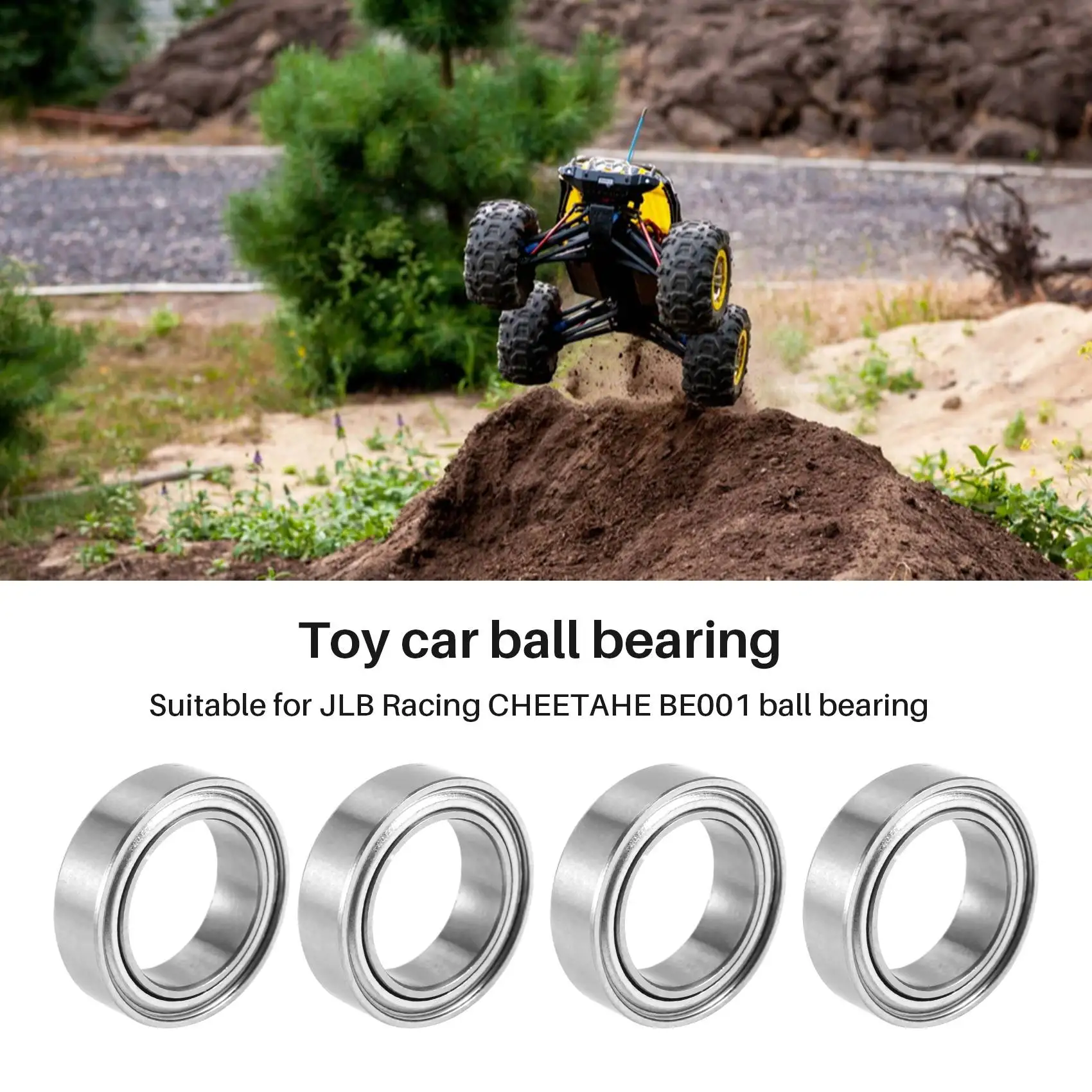 4 Pcs Ball Bearing (10X15X4mm) BE003 for JLB Racing CHEETAH 1/10 Brushless RC Car Parts