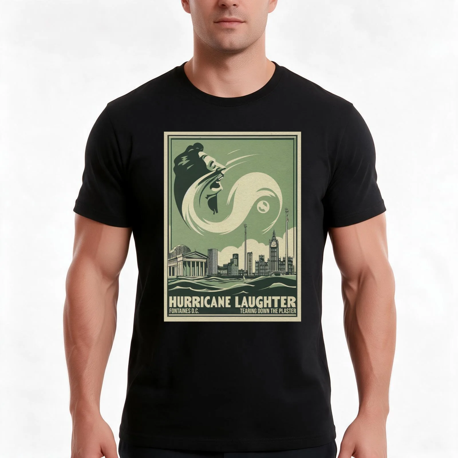 Hurricane Laughter - Fontaines D.C. T-Shirt Summer Casual Cotton Tee Oversized Streetwear Tops Vintage Graphic Print