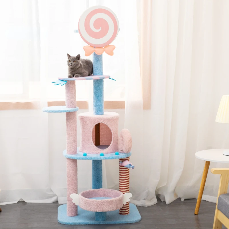 

New Candy Cat Scratchers Cat Litter Cat Tree One Large Cat Daily Necessities Pet Cat Toys Multi-layer Sisal Cat Climbing Frame