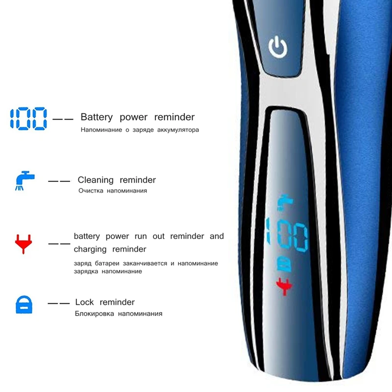 2in1 Rechargeable Electric Shaver For Men Facial Rotary Electric Razor Beard Wet Dry Shaving Machine Men Grooming Set