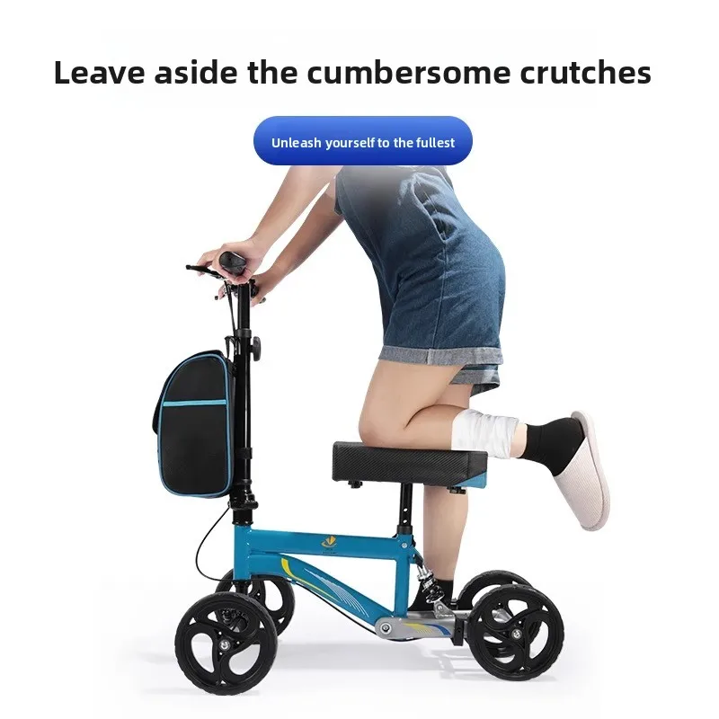 Carbon Steel Fracture Walker Rehabilitation Mobility Aid Elderly Scooter Adjustable Single-Leg Walker Heavy-Duty Walking Support