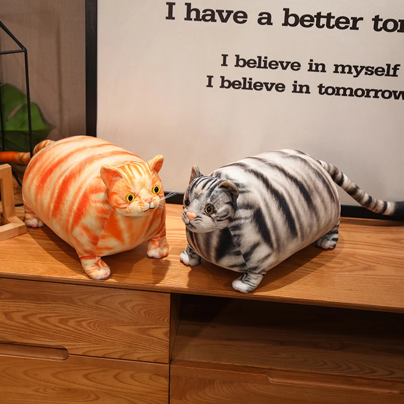 30/50 سنتيمتر السمين الدهون القط بلوشي لعبة ثلاثية الأبعاد محاكاة رئيس صغير كبير الجسم دمية على شكل حيوان وسادة عناق ديكور المنزل #6