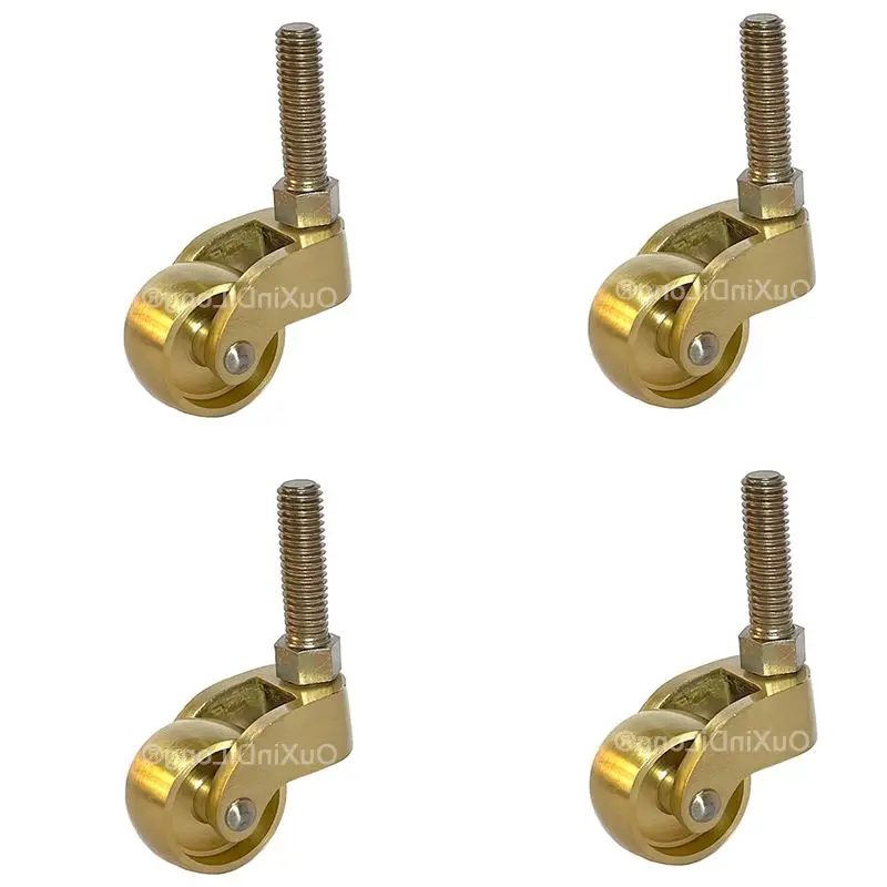 BRAND NEW 4PCS 1'' Brass Casters Wheels Table Chair Sofa Couch Cabinet Feet Castors 360 Swivel Furniture Rollers