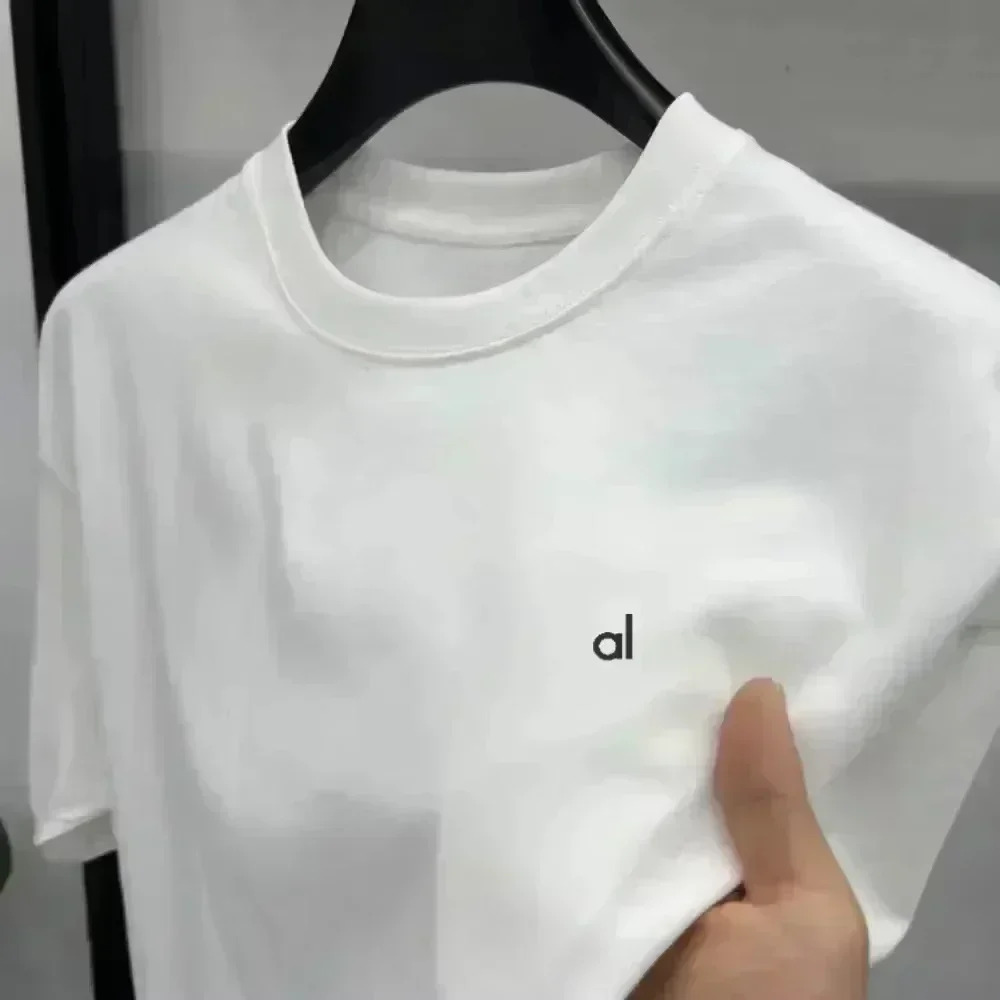 

2025Fashion Women's T-shirt Brand Short Sleeve Alo Print Tshirt Clothing Tee Luxury Men T Shirt Print Y2k Streetwear Tops