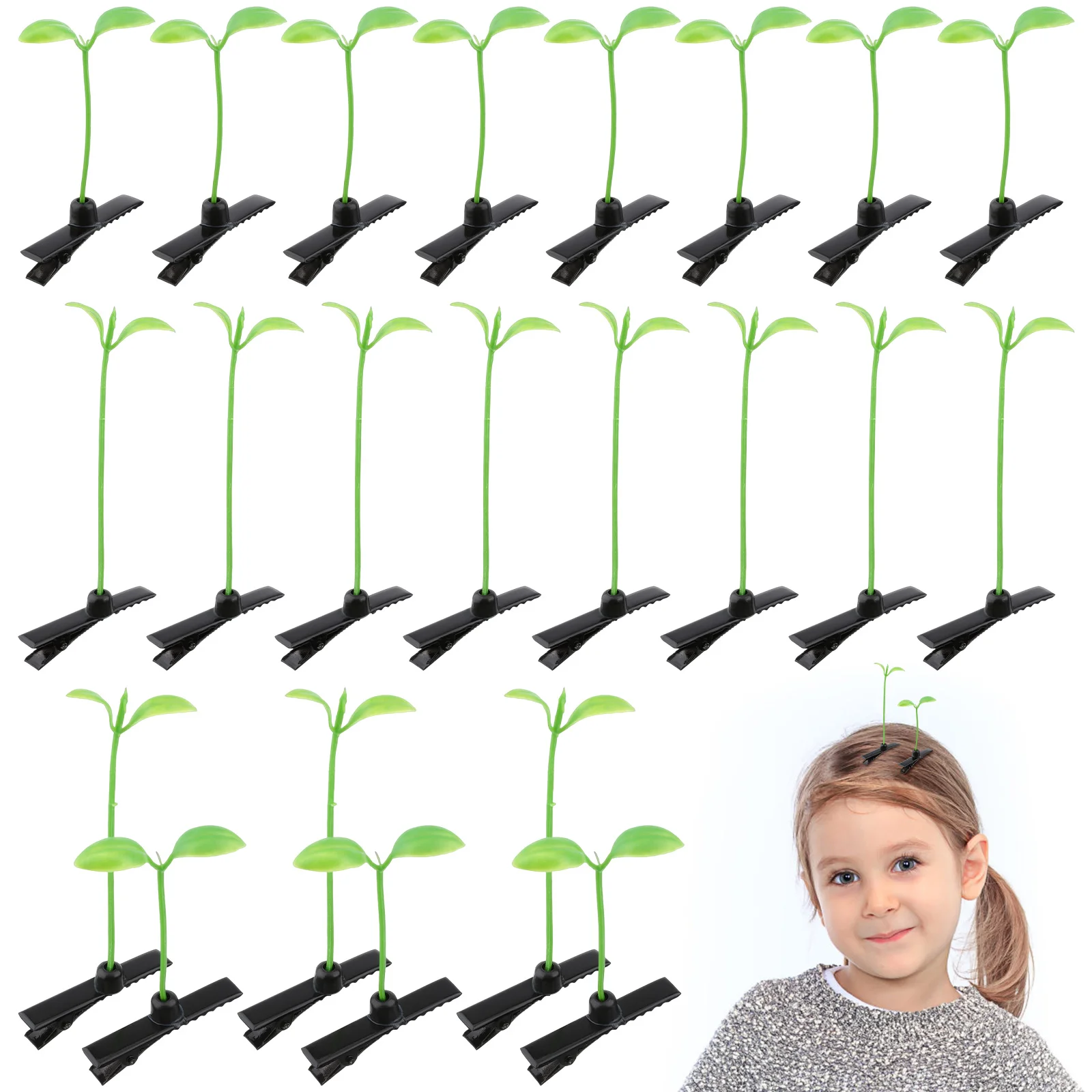 50 Pcs Hairpin DIY Decoration Practical Headband Bean Sprout Clip for Kids Plastic