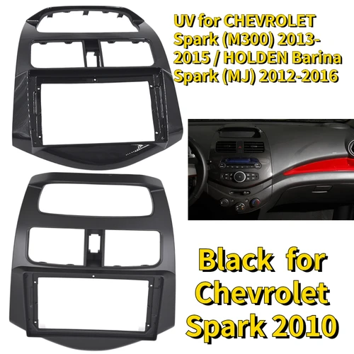 Fascias de Radio de 2 Din y 9 pulgadas para Chevrolet Spark 2010-2013, Panel doble Android DVD estéreo, marco de instalación de reacondicionamiento de tablero