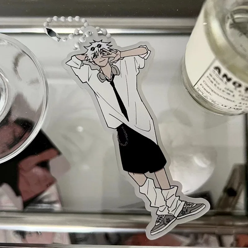 Jujutsu Kaisen قلادة Gojo Satoru ظهره سحر أنيمي سيارة حلقة رئيسية الديكور الأزياء الكرتون الشكل المفاتيح لعبة المجوهرات