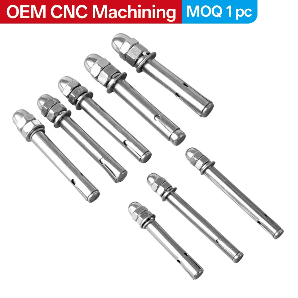 OEM Stair Handrail Hardware Kits Stainless Steel CNC Machined Bolts + Connectors Handrail Fixing Screws Rustproof Durable