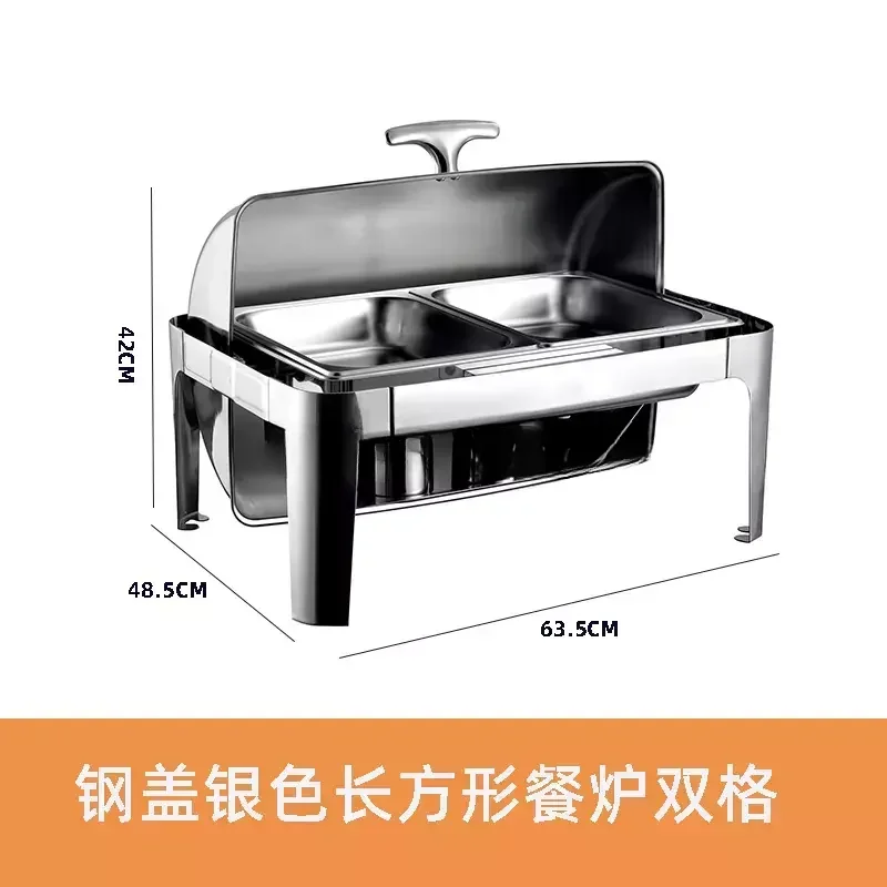 

New Arrival Roll Top chafing dishes Stainless Steel Hydraulic induction chafer for buffet