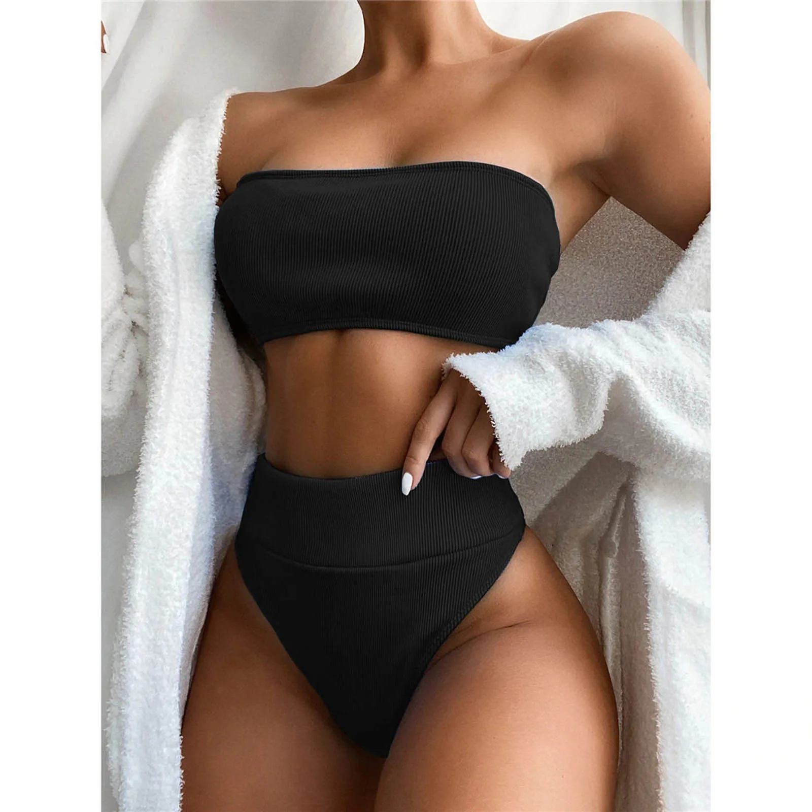 Bikini kobieta 2024 Trend Push Up Bandeau kostium kąpielowy zestaw bandaż brazylijskie Bikini strój kąpielowy Push Up stroje plażowe kobiety Maillot