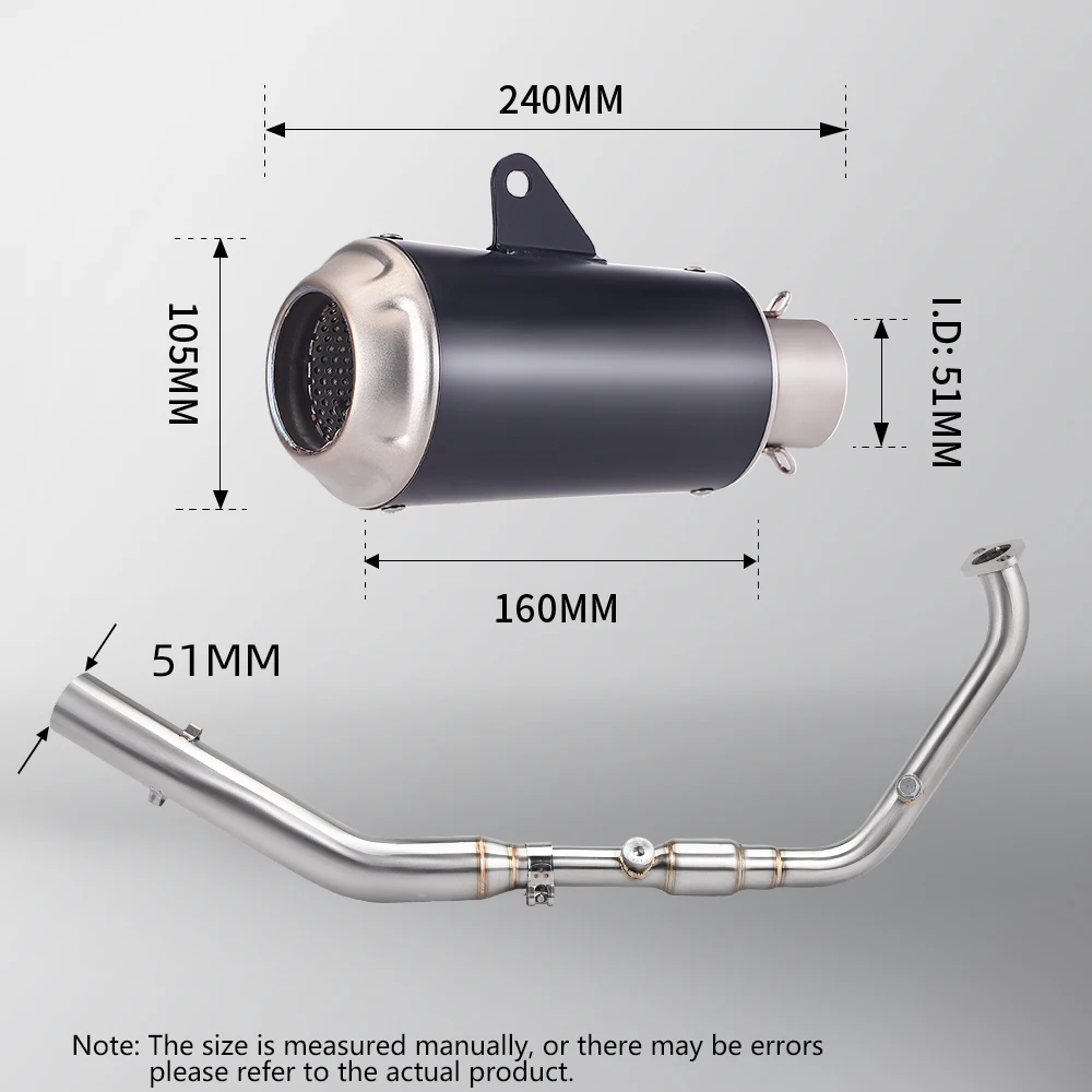 Motorcycle Exhaust Escape For YZF R15 V3 V4 R125 MT125 2020 - 2026 Front Link Pipe Full Systems Muffler DB Killer