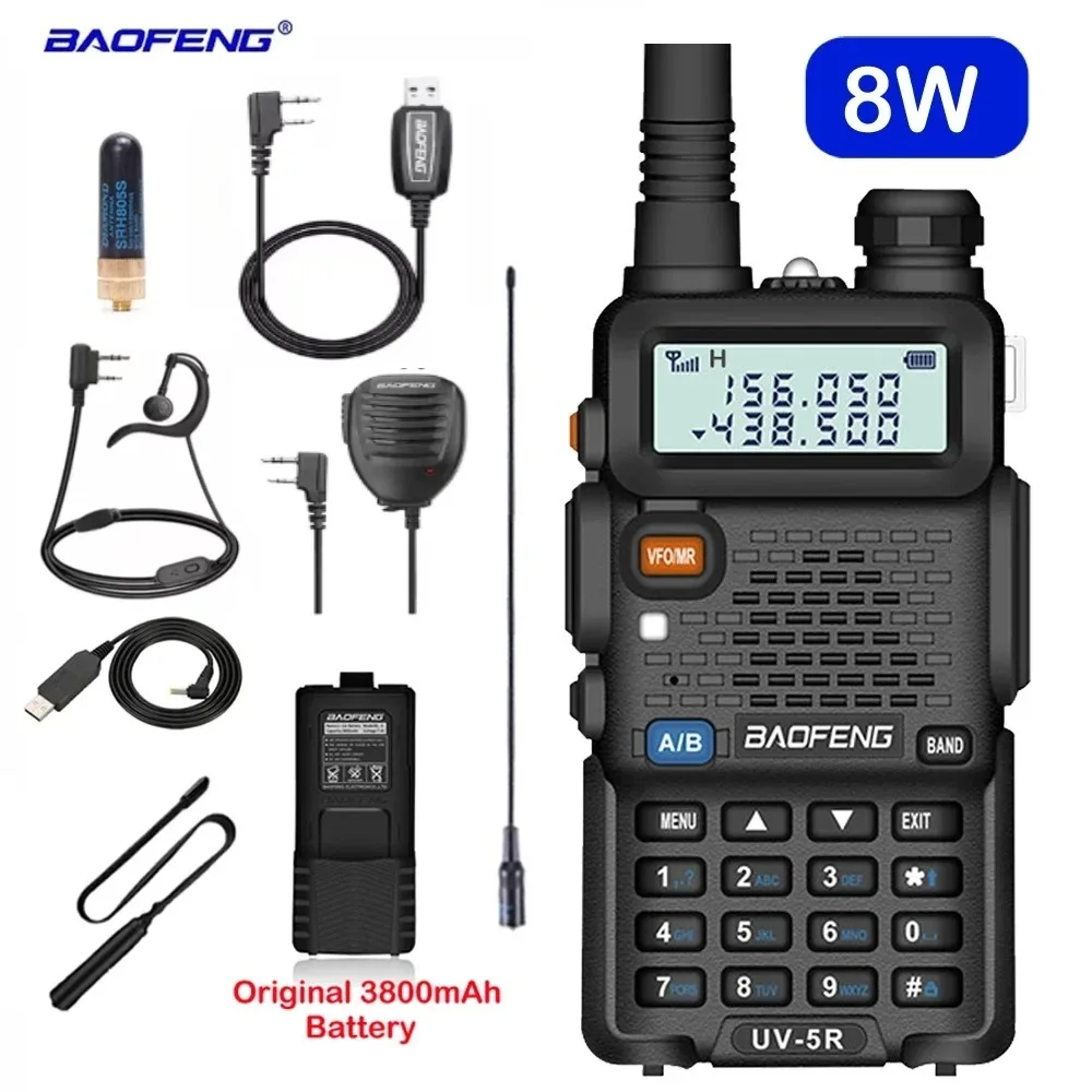 

baofeng UV5R camping long range walkie talkie Wireless set radios walki communication radio transceiver ptt Two-way intercom