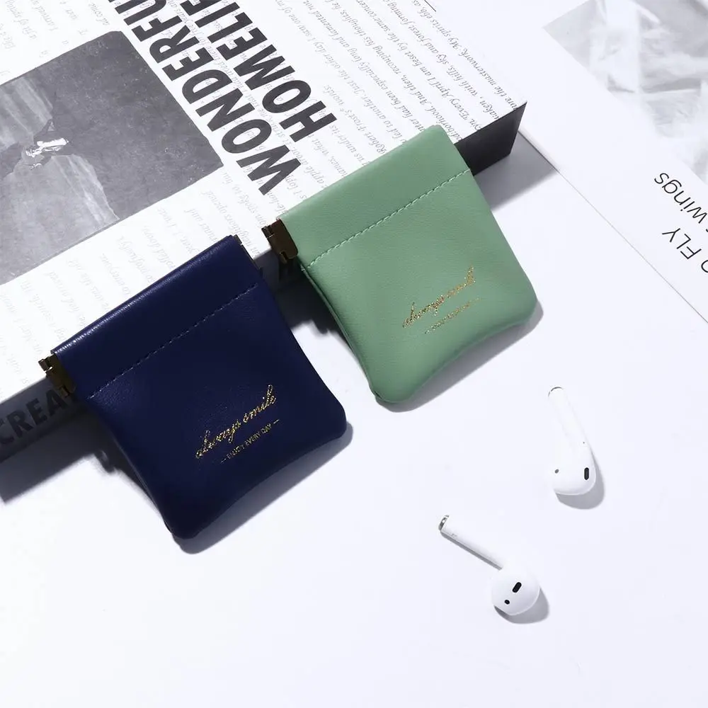 Bolsa de almacenamiento de lápiz labial de cuero PU Multicolor, funda protectora para auriculares, Mini bolsa para auriculares, bolsa de cosméticos, monedero pequeño
