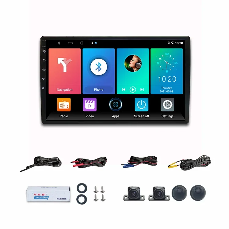 Wemaer 10-дюймовый автомобильный DVD-плеер 1080P IPS 2 + 32G 3D просмотр птиц GPS-навигация HD-видео запись монитор камера заднего вида навигатор