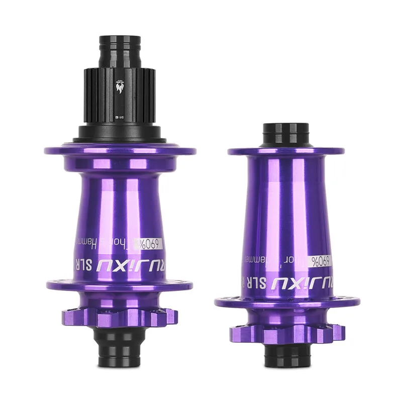 purple 690 rings RUJIXU SLR i9 Bicycle Hub Sealed Bearing 6-bolt Disc Brake J-Bend 32 Holes BOOST MTB Hub HG XD MS148*12 110*15