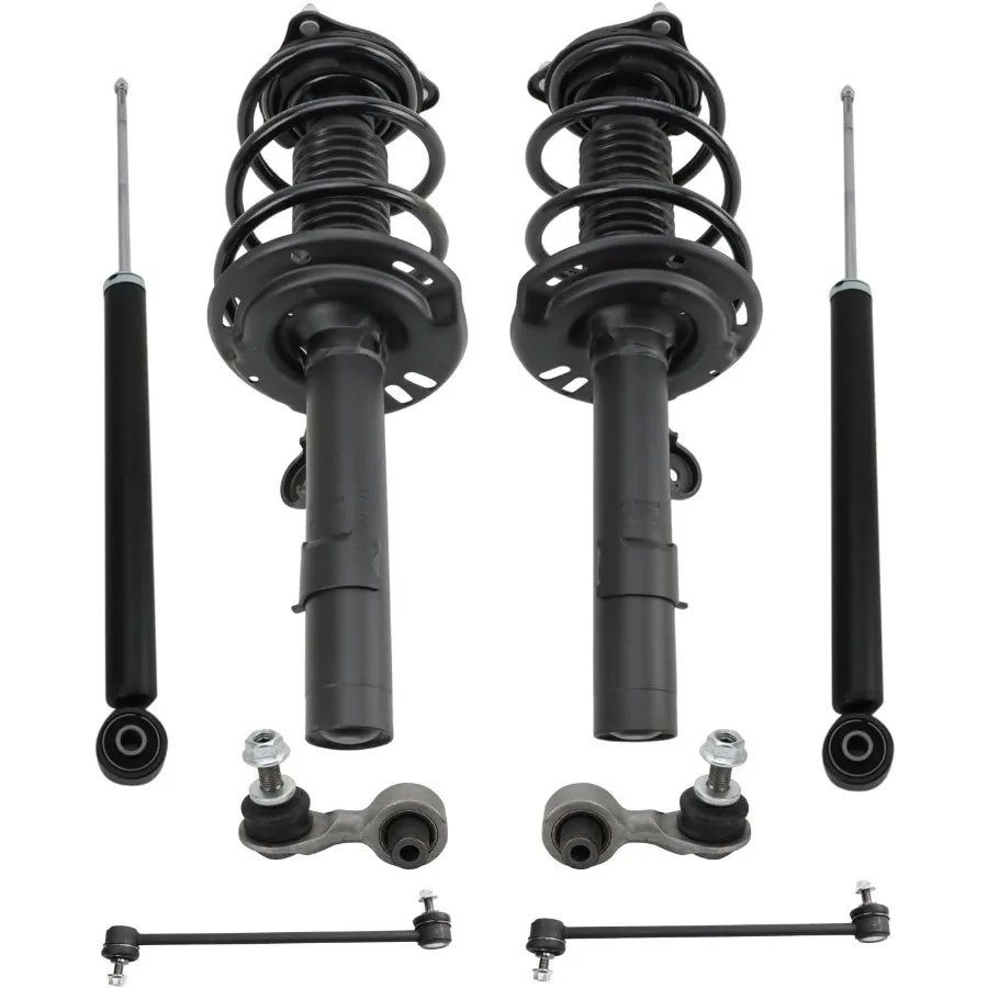 Complete Front and Rear Suspension Kit with Strut and Coil Spring Assembly Shock Absorbers and Sway Bar Stabilizer Links for En
