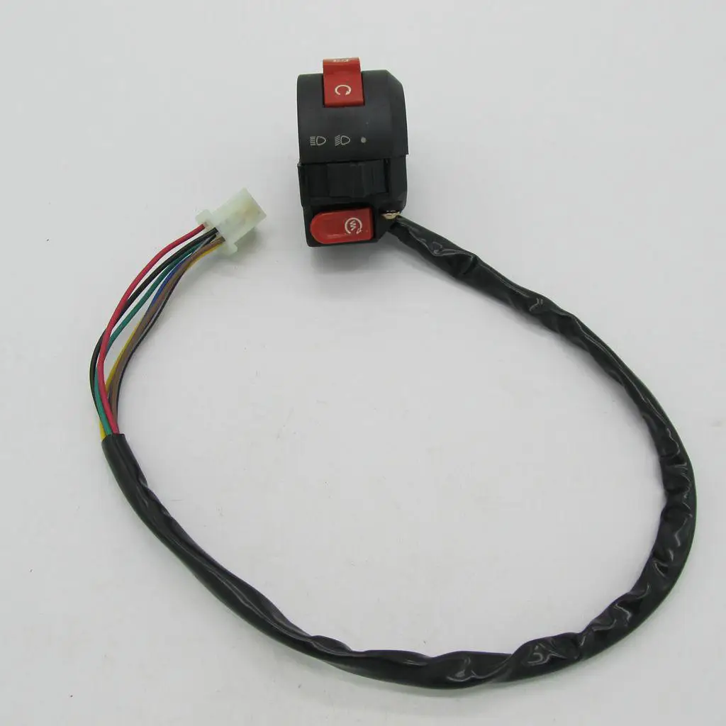 

Kill Start Light Switch Button Housing Plastic Copper Durable 7 Wire for ATV Quad 50 70 90 110 125cc