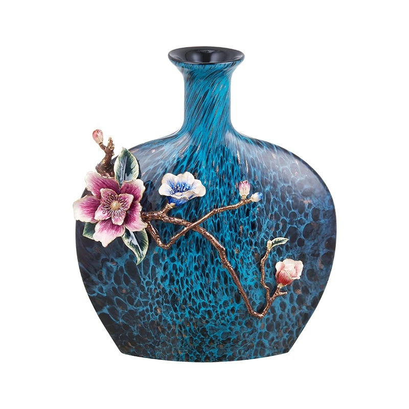 enamel colored gilt glass flat vase, combination of entrance and entrance cabinets, ornament housewarming gifts
