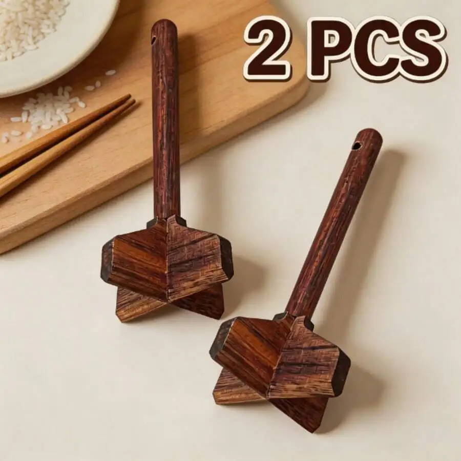 2 Pack Handheld Hamburger Meat Chopper, Wooden Ground Beef Masher For Smashers, Potato Masher, Kitchen Essentials And Kitchen Ga