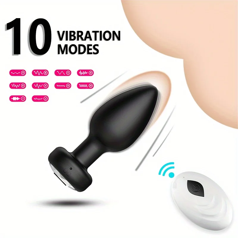 1PC Anal Plug Adult Sex Toys, Adult Sex Toy And Game, Male And Female, Wireless Remote Control 10 Frequency Vibration