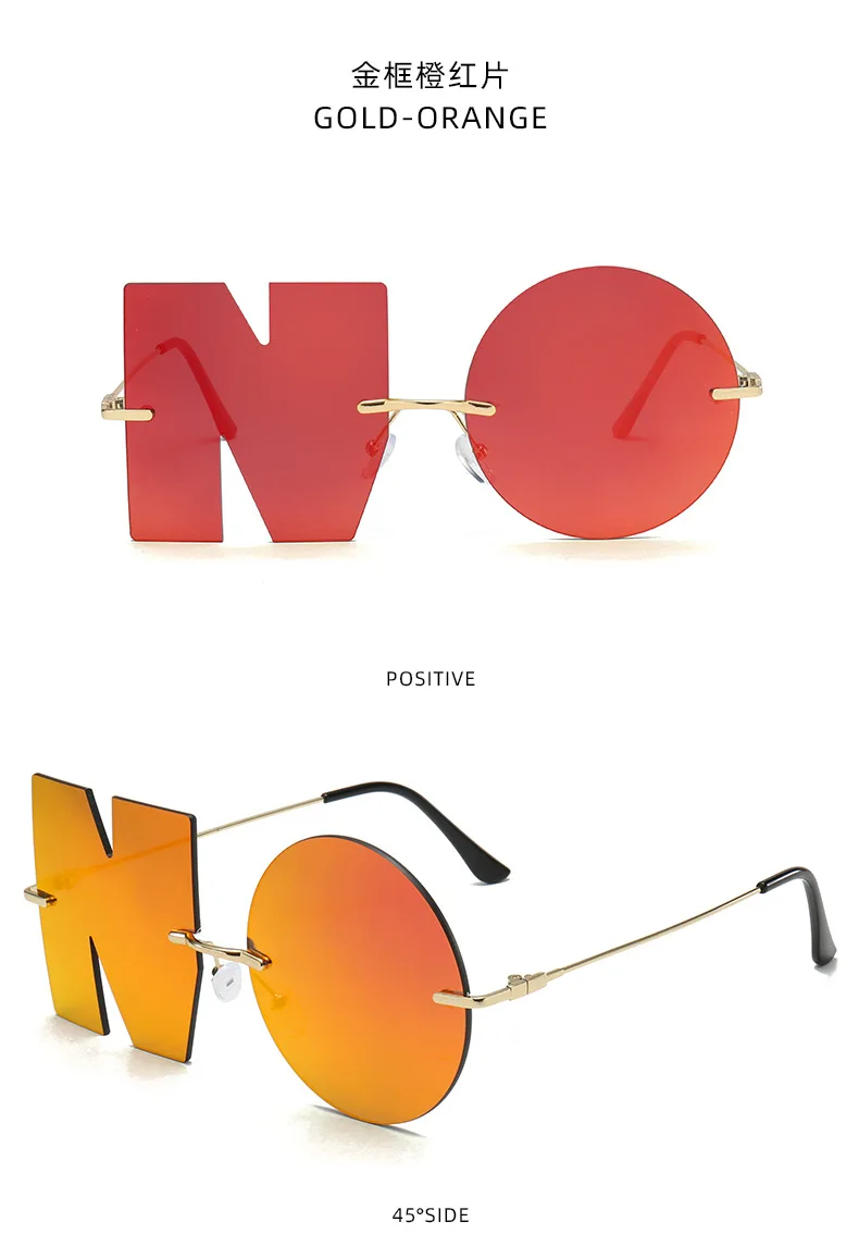 �NO"! Styling-Sonnenbrillen, modische Sonnenbrillen, Metall-Brillengestelle, bunte Brillengläser, Alien-Brillen – Detail 10