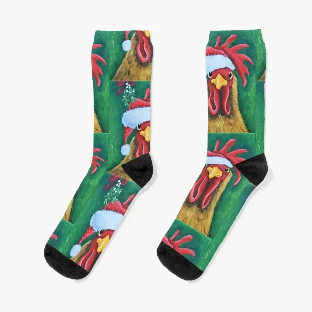 Christmas chicken oil painting Socks Children's Thermal man winter christmas gifts compression Socks Men Women's