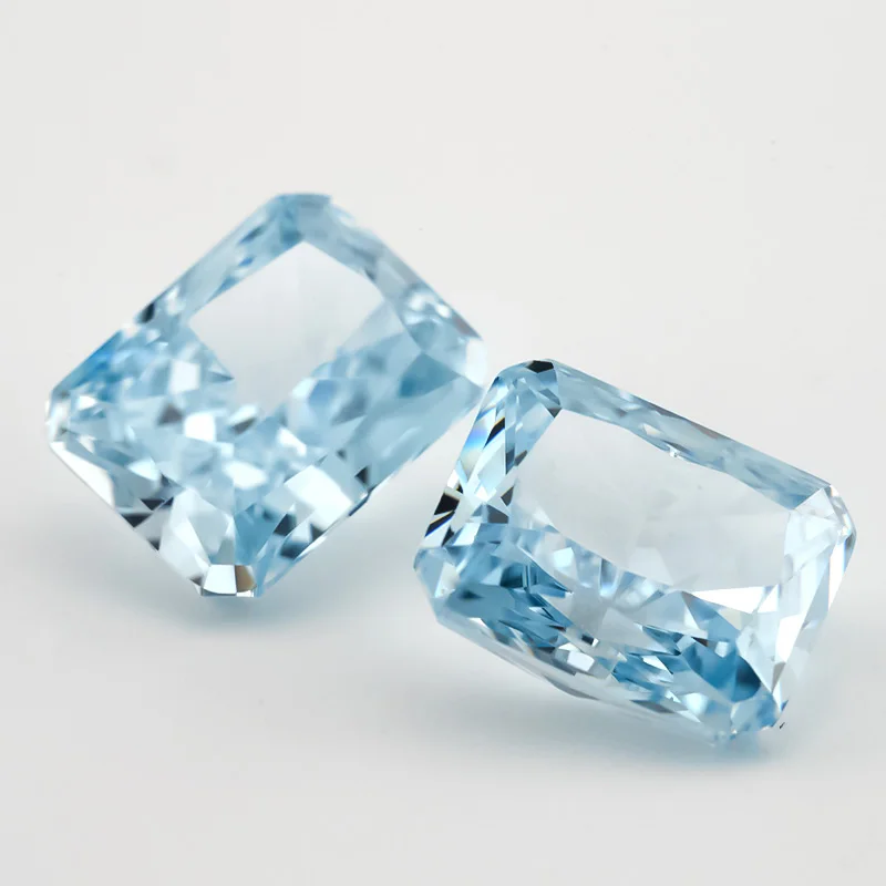 2 Stück 4x6mm~8x10mm achteckige, strahlende, Crushed-Ice-Schliff-Zirkonia-Steine 5A, lose synthetische CZ-Edelsteine für die Schmuckherstellung – Detail 25