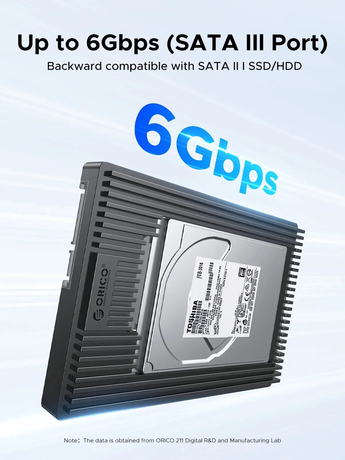 محول علبة القرص الصلب الداخلي ORICO يحول 2.5 بوصة SATA mSATA NGFF SSD إلى 3.5 بوصة علبة دعامة تركيب محرك خليج مع SATA 3.0