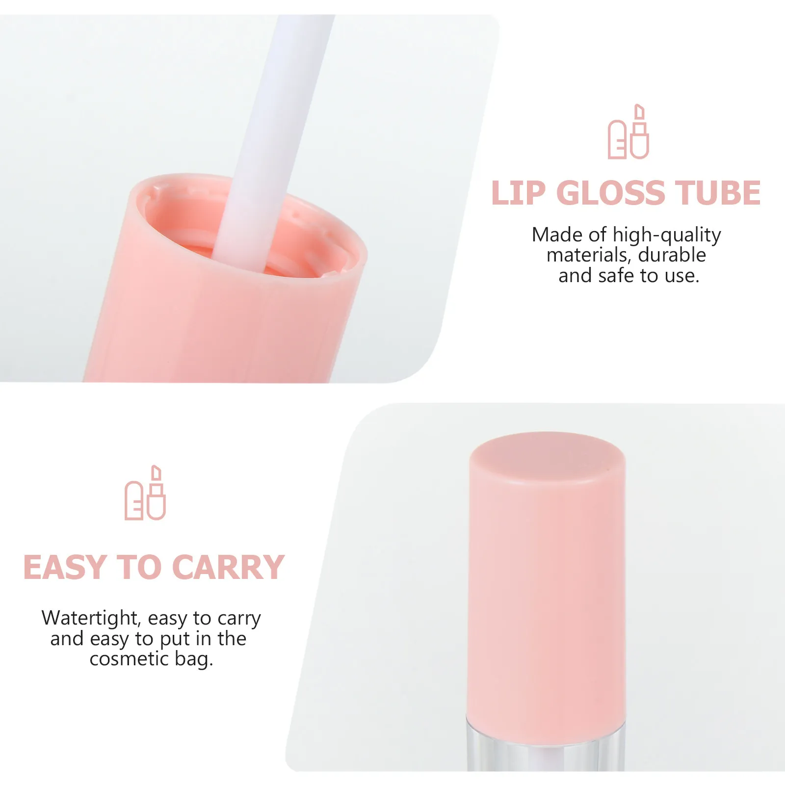 10 unidades de tubos de brilho labial recarregáveis, leves, portáteis, de ABS, para bálsamo labial, recipientes de viagem, frascos de batom