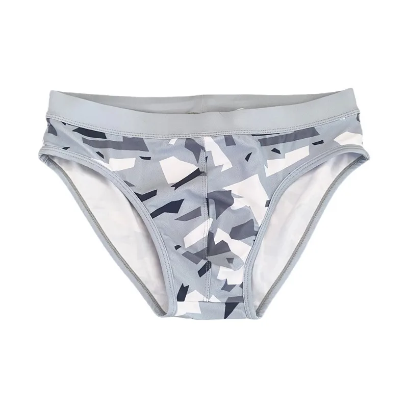 Męskie kamuflażowe bielizna do pływania figi moda Push Up usztywniane bikini stroje kąpielowe spodenki plażowe rozciągliwy trójkątny strój kąpielowy