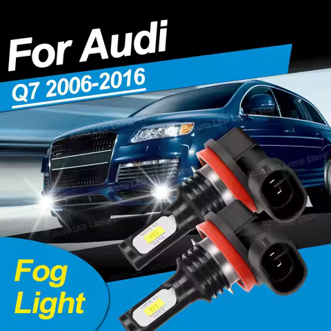 2pcs Led Fog Light Canbu H11 H8 Car Fog Bulb High Power 6000K For Audi Q7 2006-2016 2007 2008 2009 2010 2011 2012 2013 2014 2015