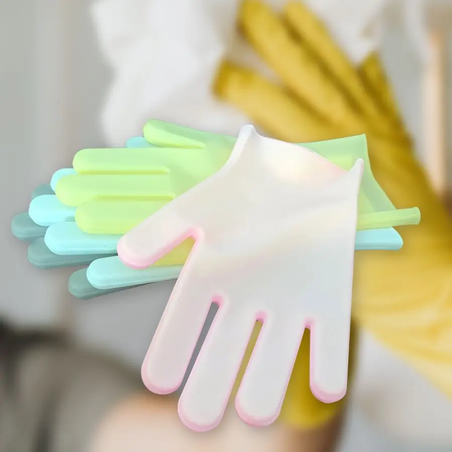 Cleaning Silicone Gloves Hygienic Household Commodity Home Helper Dishes Washing Medium Thick Glove Clean Kitchen Heat-resisting
