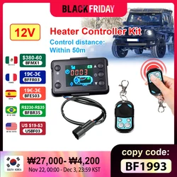 12/24V Car Heater LCD Switch Controller For Car Diesel Air Heater Remote Controller Plastic Black For Car Truck Van Boat