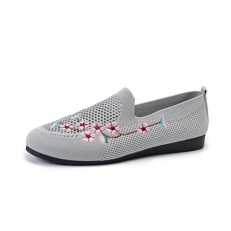 2024 Summer Fashion Breathable Mesh Women\'s Single Shoes Ethnic Style Embroidered Women\'s Shoes women flat shoes