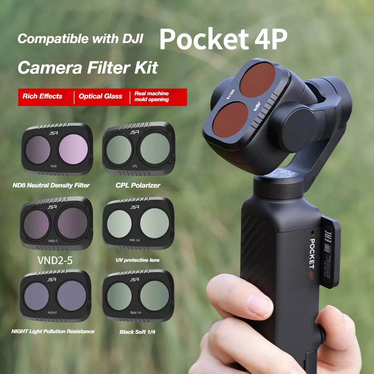 sport-effect-filter-for-dji-osmo-pocket-4pro-uv-cpl-nd-nd-pl-black-mist-1-2-1-4-1-8-lpr-star-12x-wide-angle-filter-set