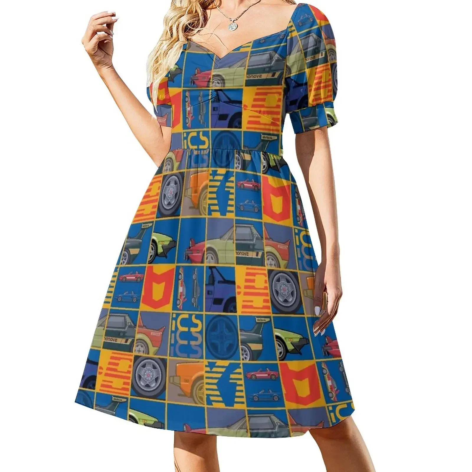 

Stack of FlAT X1/9 Mid Engine Sport Cars Short-Sleeved Dress women's dresses luxury cute dress Dress