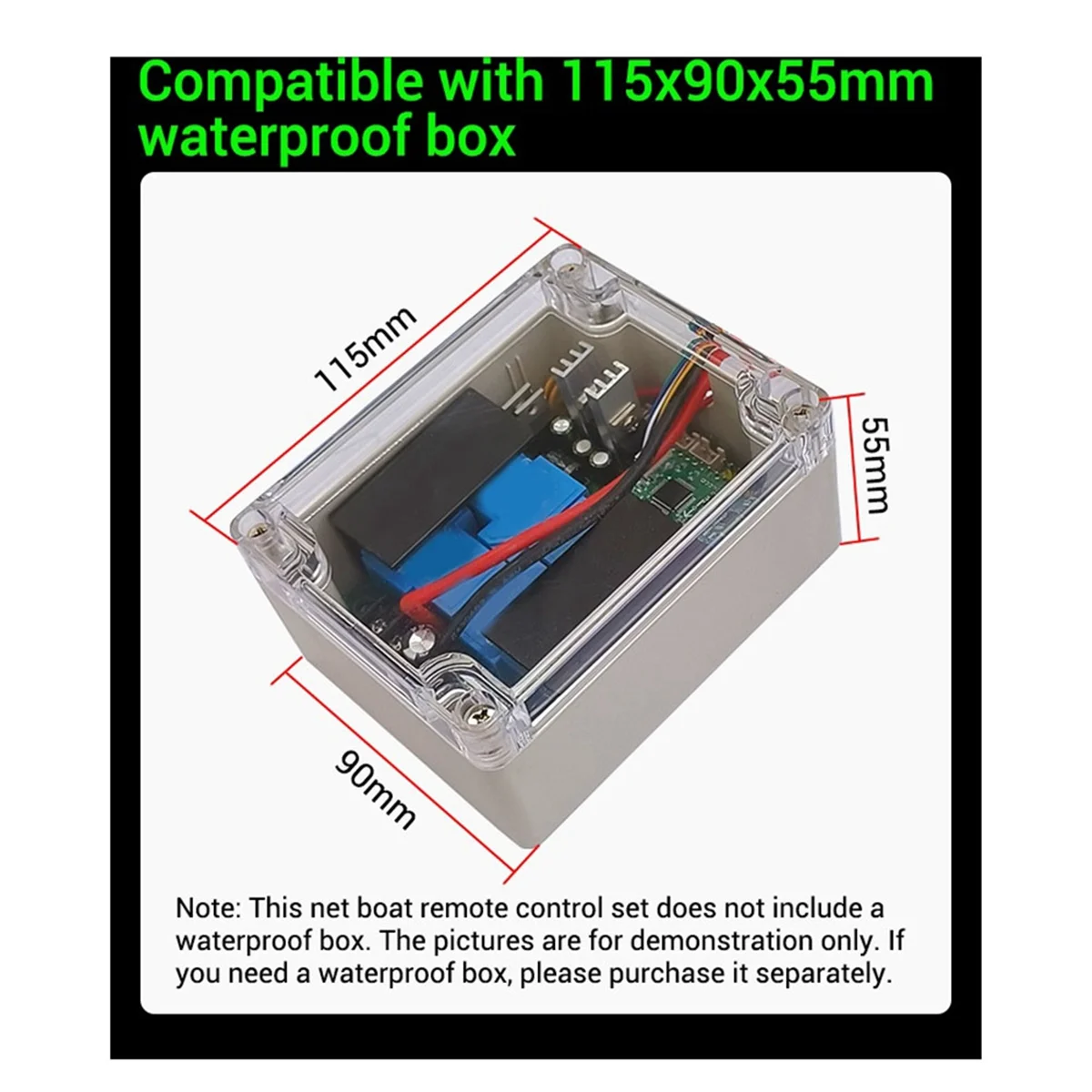 Kit de télécommande sans fil jas40G, émetteur à une main, récepteur d'alimentation 12V 24V 50A, GPS, retour en un clic pour bateau RC TDPBoat