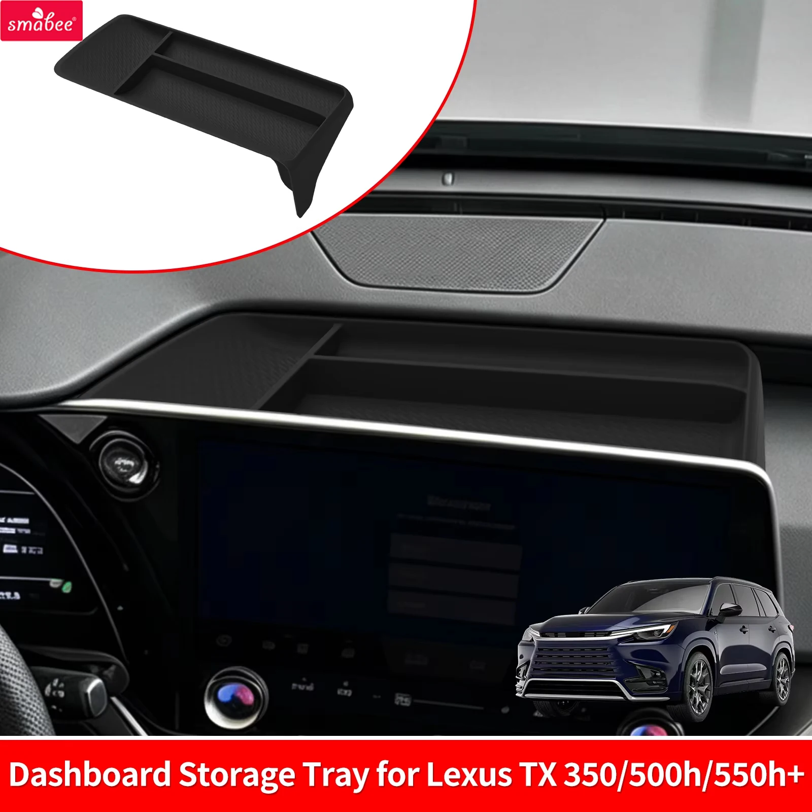 Smabee for Lexus TX 350/500h/550h+ 2024-2026 Car Display Rear Screen Storage Box Dashboard Organizer Tray Silicone Accessories