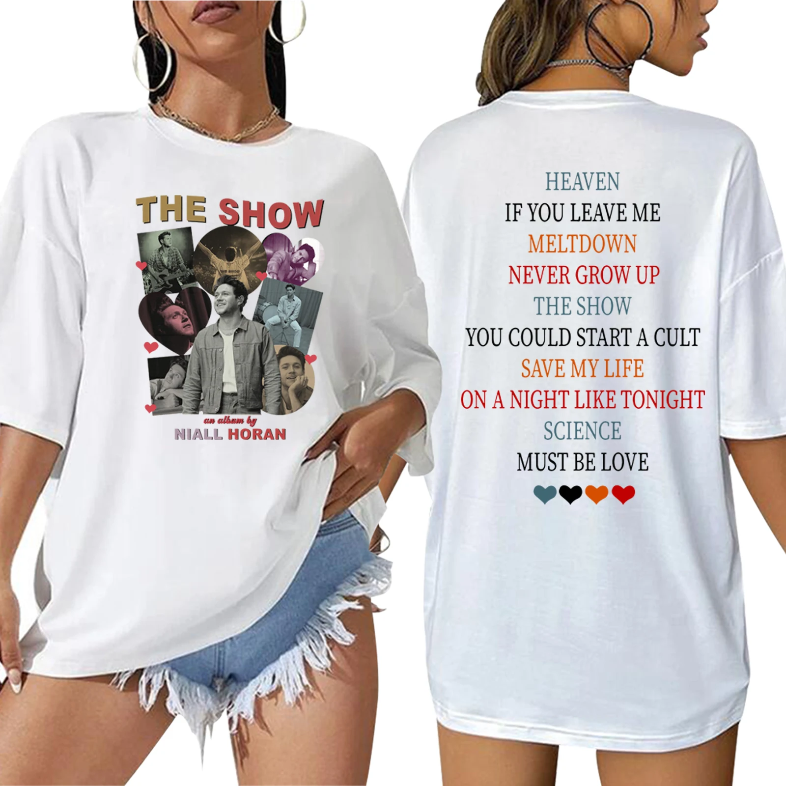 Niall Horan Lyric The Show Tour 2024 Hello Lovers Shirt Women's  Oversized  Graphic T Shirts Niall Horan Shirt