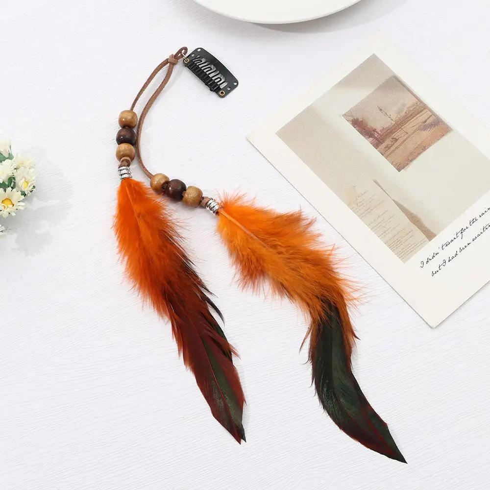 Fashion Comb Headdress Handmade Feather Hair Rope Indian Hippie Headpieces Novelty Hairclips Headband Headwear