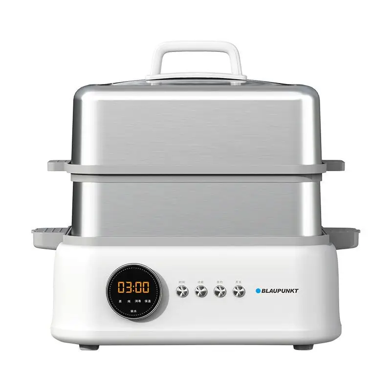 BLAUPUNKT Multifunction Electric Steamer 10L Double Layer 60S Fast Steam Pot Cooker Steaming Rice Fish Coarse Stainless Steel