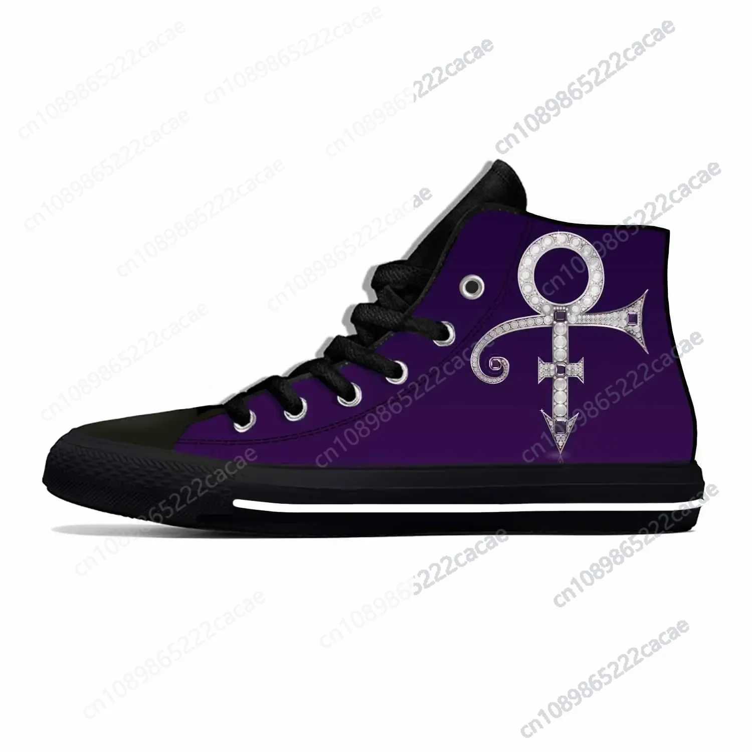 

Hot Singer Prince Symbol Rogers Nelson Purple Rain Casual Cloth Shoes High Top Men Women Sneakers High Help Classic Board Shoes