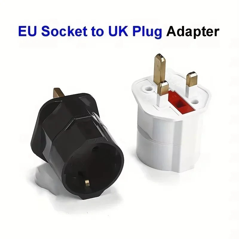 Universal UK Travel Plug Adapter 13A Fused Pure Copper 2 Pin to 3 Pin Power Converter for US EU AU Germany France HK Singapore
