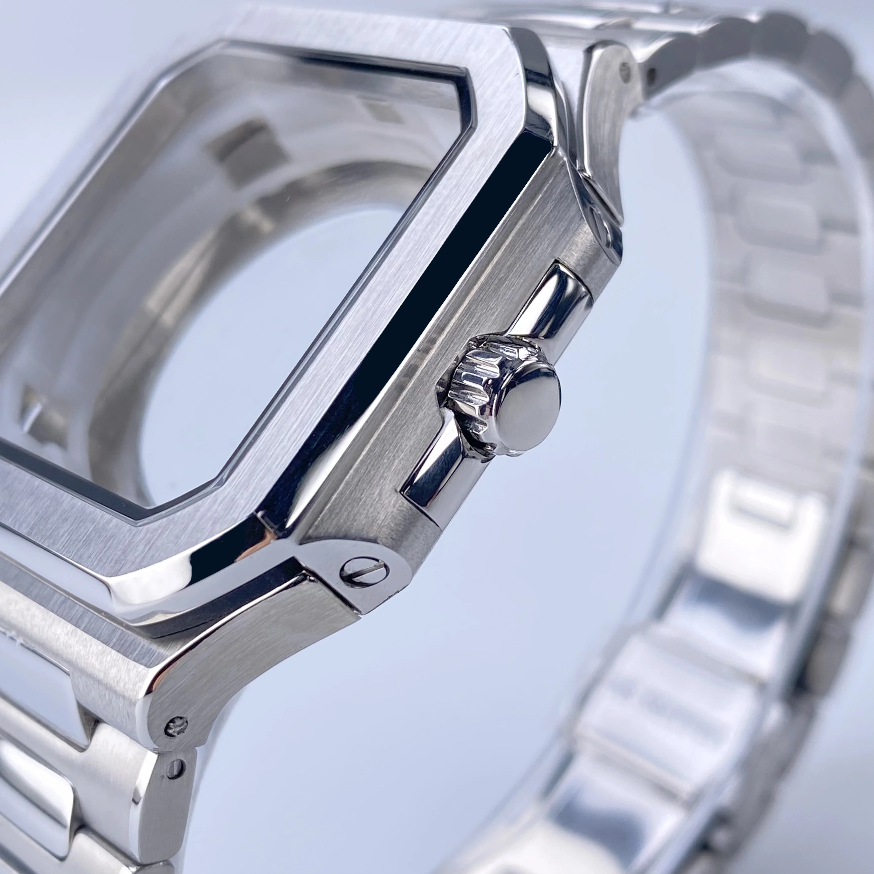 Квадратный корпус NH35 37,5 мм, нержавеющая сталь для PP CUBITUS, запасные части, подходят для NH35 NH36 NH70, калибр 29,5 мм, аксессуары для циферблата даты