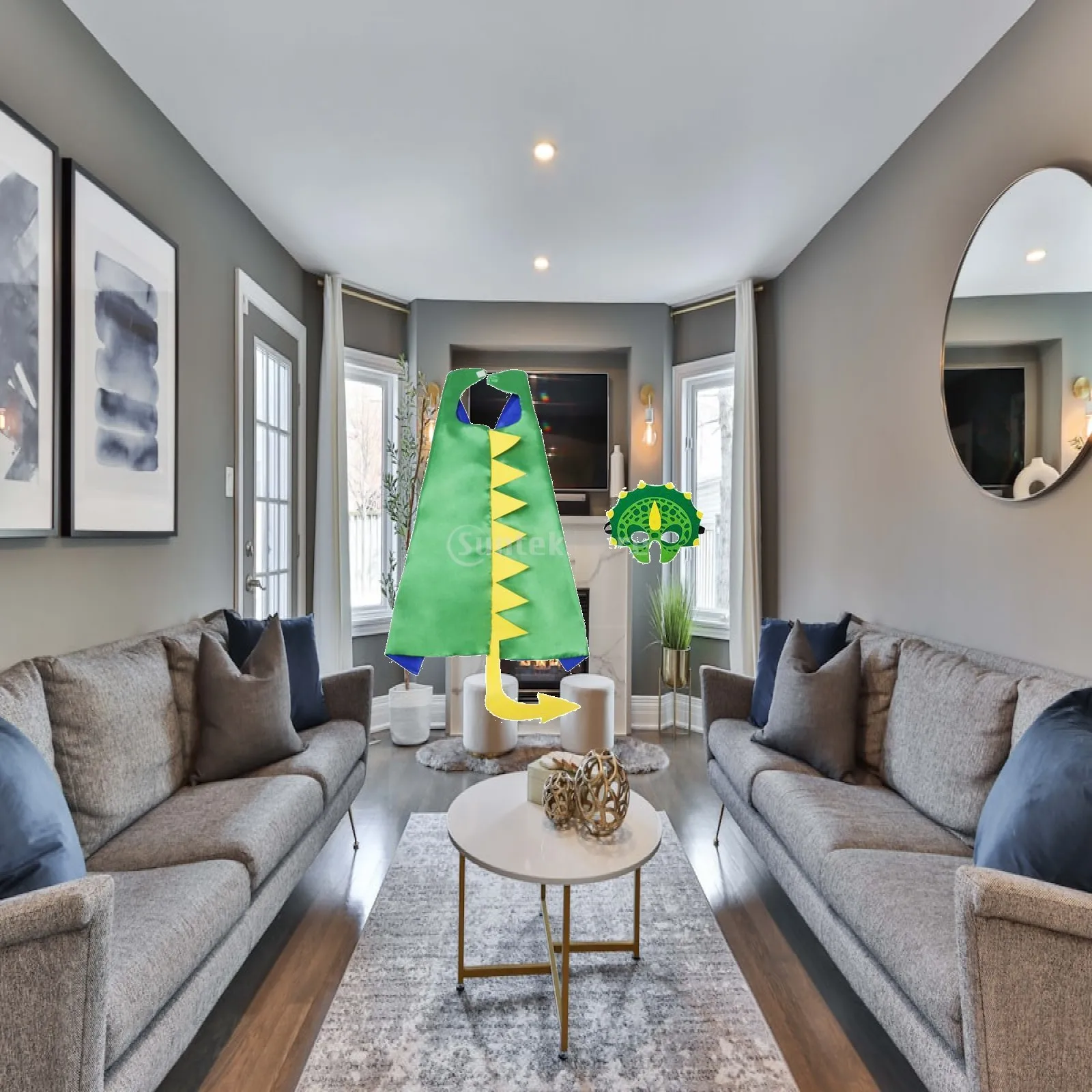 Fancy Dress Dinosaur Costume Cape Mask Halloween Cosplay Accessories for Boys Girls Party Photo Prop Decoration
