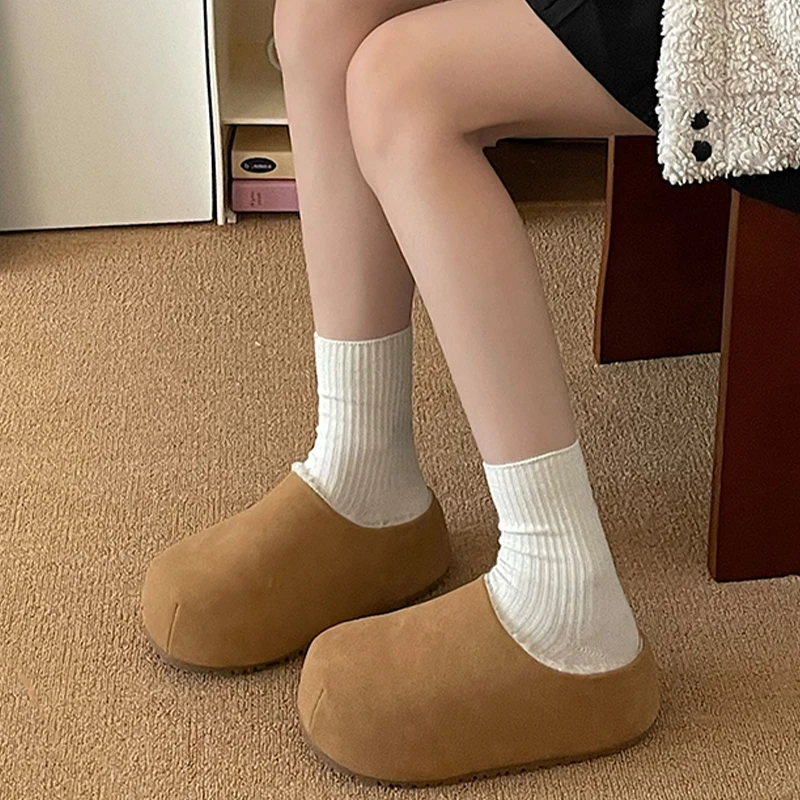 الشقق منصة المرأة النعال موضة عادية البغال أحذية الشتاء دافئ النساء أحذية أحذية مصممين امرأة 2025 سيدة جديدة Zapatillas #3