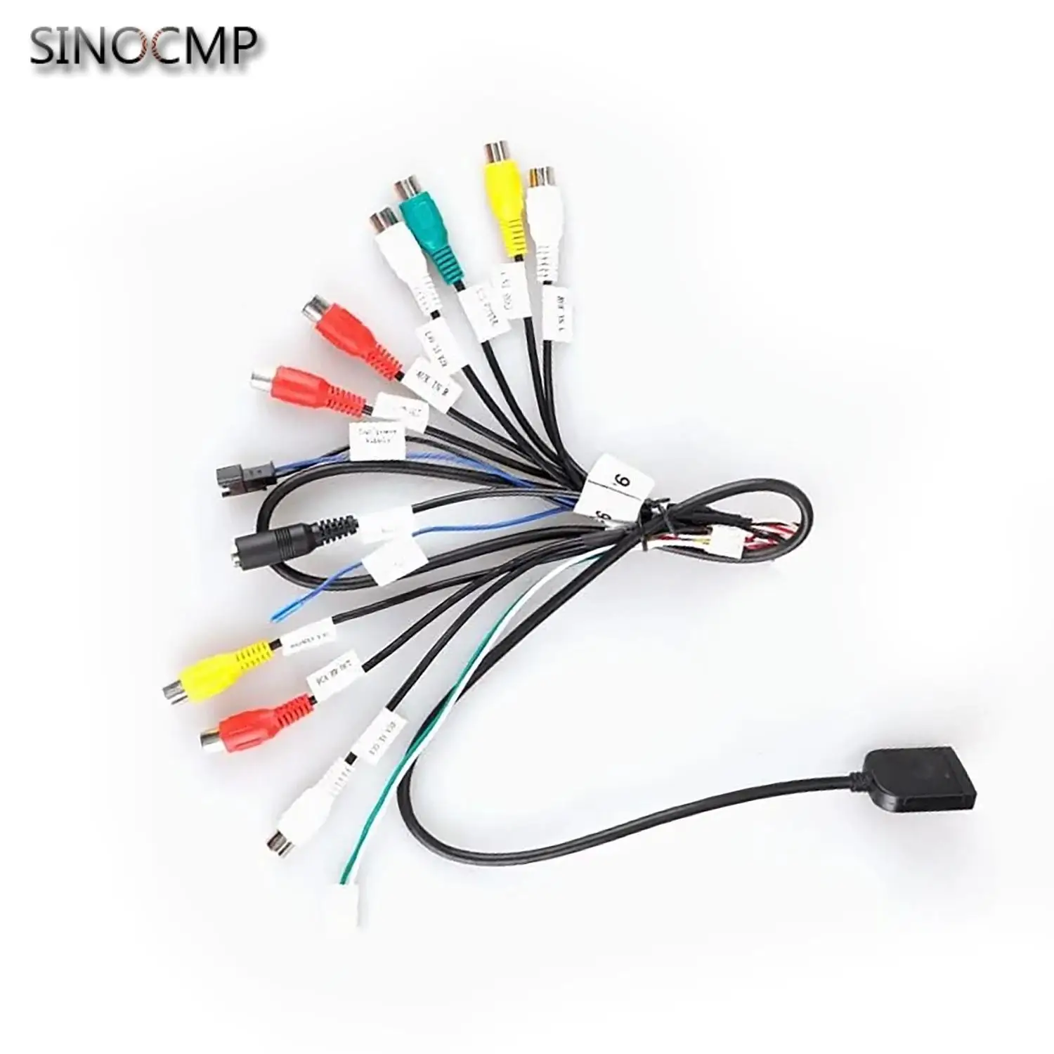 

20 pin RCA Output Cable With Microphone For Car Android Teyes Radio Pure Copper Component Converter Adapter Cable Replacement